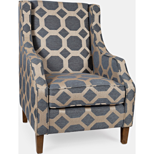 Sanders Accent Chair in Grey Pattern Fabric